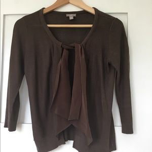 J Jill brown silk cardigan sweater